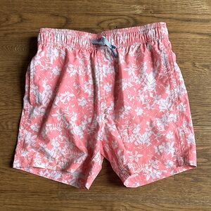 Southern Tide Pink Floral boys swim trunks